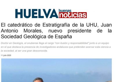 El catedrático de Estratigrafía de la UHU, Juan Antonio Morales, nuevo presidente de la Sociedad Geológica de España